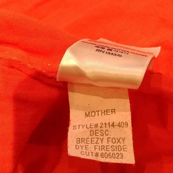 MOTHER the breezy foxy button down split back top XS Red - Picture 8 of 9
